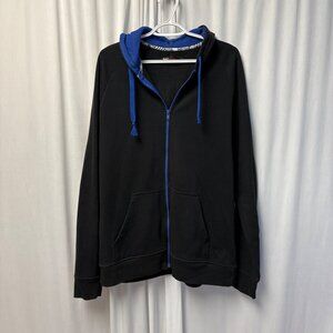 Tony Hawk Black Blue Full-Zip Hoodie Mens Size XXL Long Sleeve Sweatshirt Casual